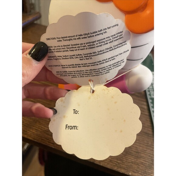 Vintage Hello Kitty Bubble Bath Decanter Pink Orange Plastic 7.75” Tall 2001 - Picture 6 of 6